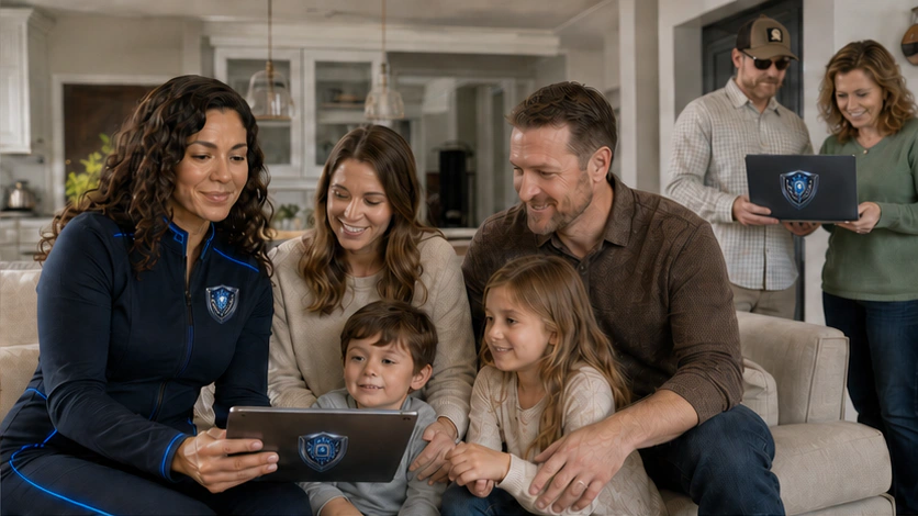 Vellunox Guardian helping a family keep home technology connected