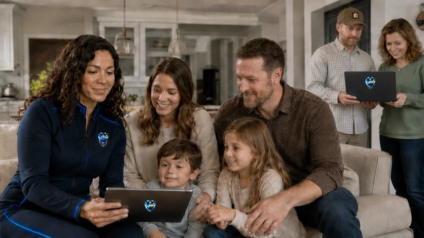 Vellunox Guardian helping a family keep home technology connected